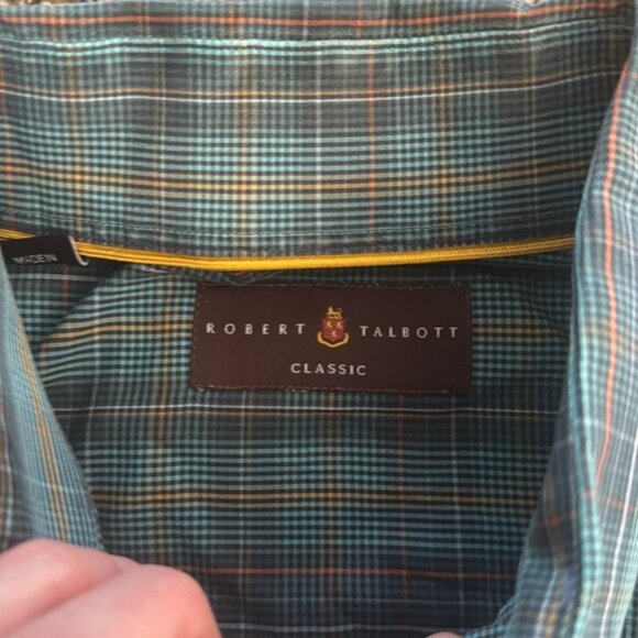 Robert Talbott Medium Multi Color Plaid Pattern Button Front Shirt - Picture 3 of 8